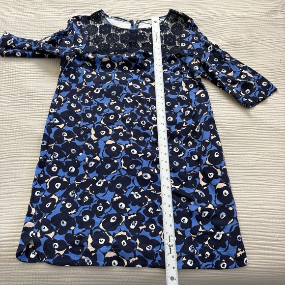 Boden Jessa Lace Tunic Dress Women's Sz 10 Blue Black Floral Mini Twee - Picture 9 of 10